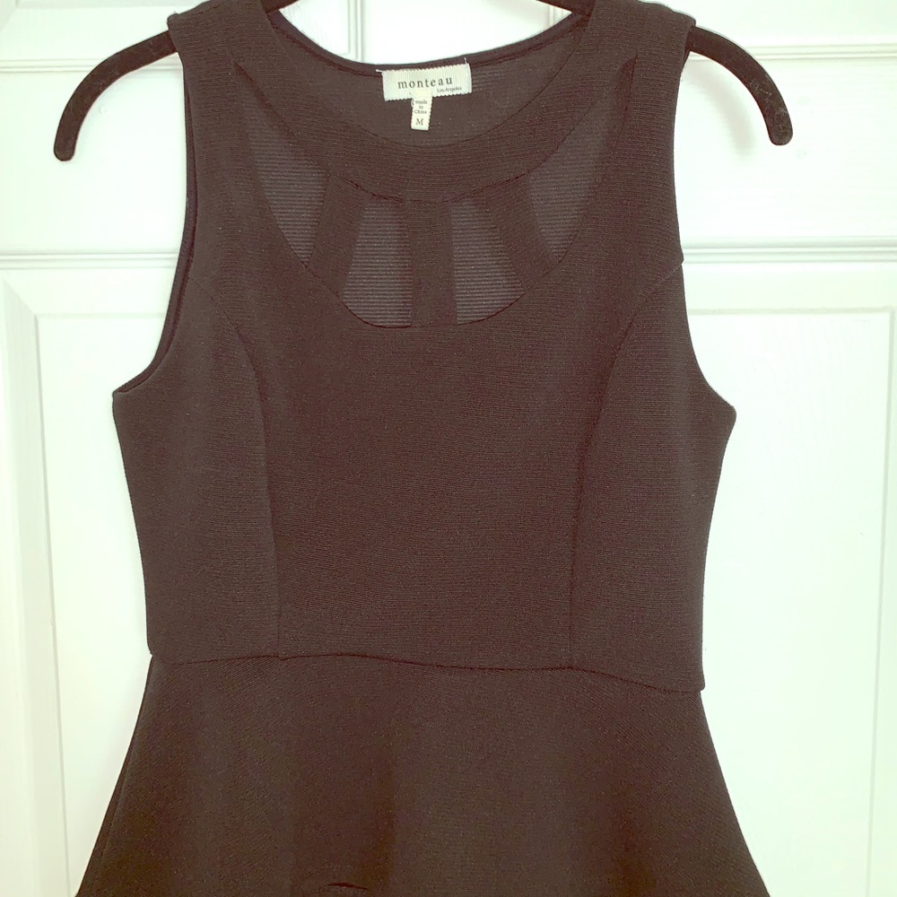 Black cutout peplum top